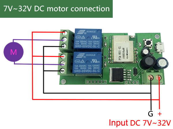 Sonoff - motor v smere alebo proti smere hodinových ručičiek