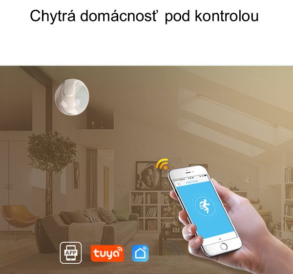 WiFi inteligentný pohybový PIR senzor magnetický - Tuya Smart Life