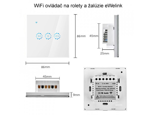 WiFi ovládač na rolety a žalúzie eWelink
