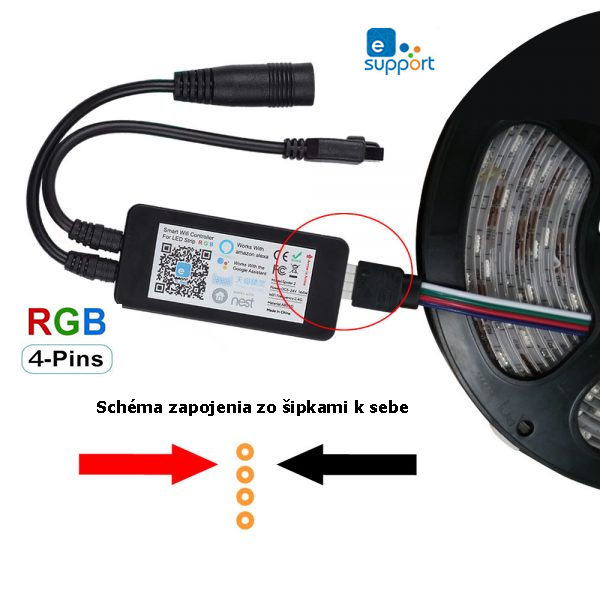 WiFi Inteligentný RGB LED ovládač + IR diaľkový ovládač