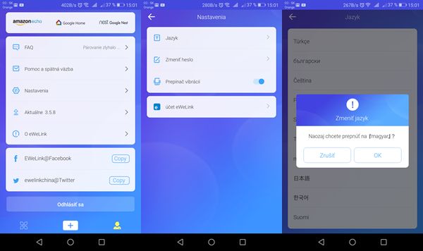 eWelink prepnutie jazyka