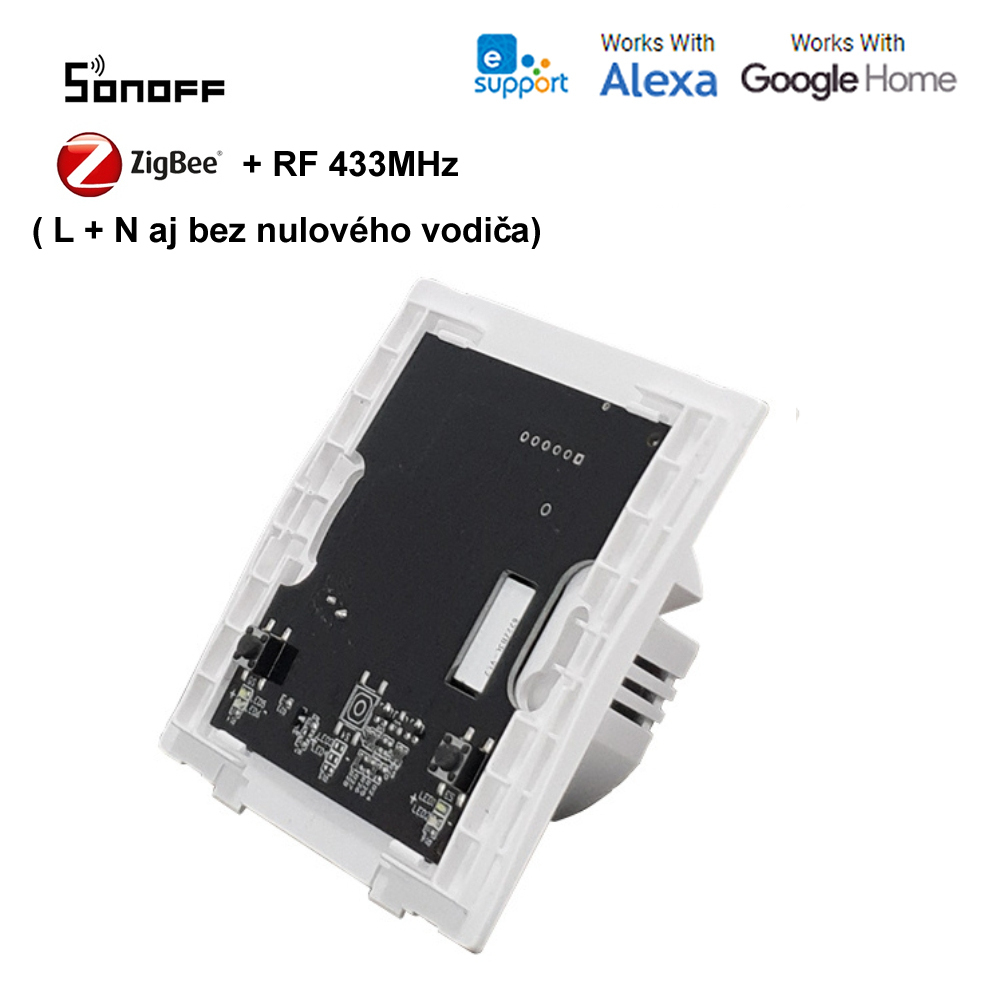 ZigBee 3.0 micro vypínač  UNI + RF 433MHz 2CH kanálový