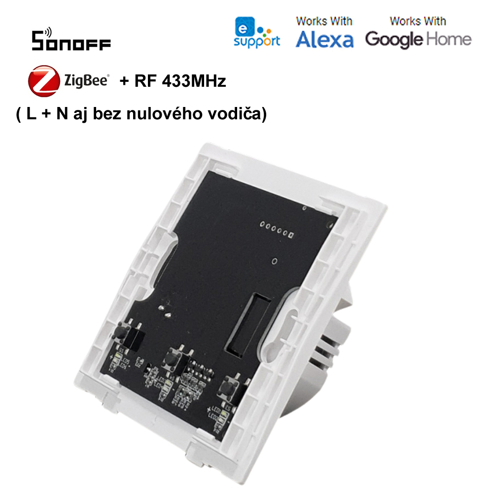 ZigBee 3.0 micro vypínač  UNI + RF 433MHz 3CH kanálový