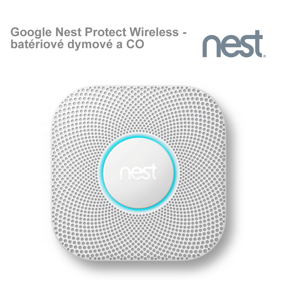 Google Nest Protect Wireless - batériové dymové a CO čidlo