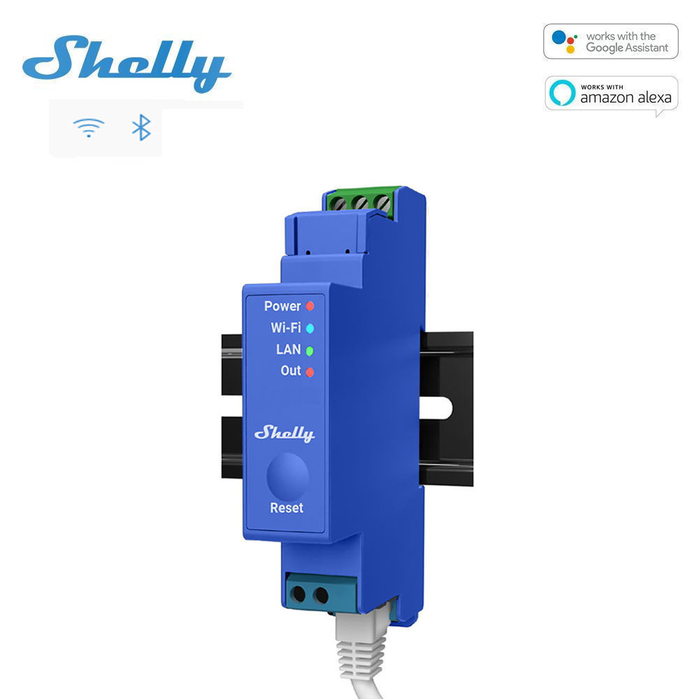 Shelly PRO 1 WiFi + Ethernet 1-gangový inteligentný reléový spínač s montážou na DIN lištu