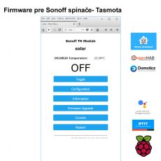 Firmware pre Sonoff spínače- Tasmota