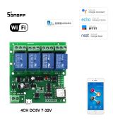 Sonoff 4CH DC5V 7-32VDC 4 Kanálový WiFI Spínač