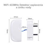 WiFi 433MHz inteligentný Zaplavový detektor úniku vody