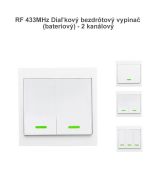 RF 433MHz Diaľkový bezdrôtový vypínač (bateriový) - 2 kanálový