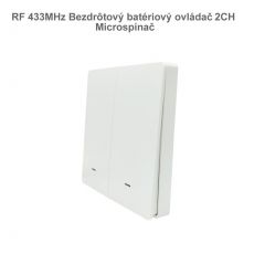 RF 433MHz Bezdrôtový batériový ovládač 2CH Microspínač