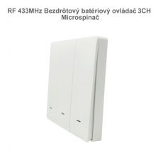 RF 433MHz Bezdrôtový batériový ovládač 3CH Microspínač