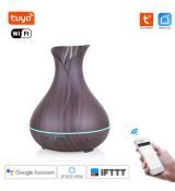 Wifi inteligentný ultrazvukový aróma difuzér TuyaSmart - tmavé drevo