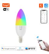 Tuya Smart žiarovka LED E14 6W RGB+CCT farebná a biela, stmievateľná, WiFi