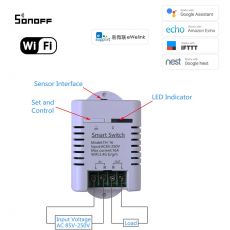 eWelink Smart Switch TH-16+RF meraním Teploty a Vlhkosti