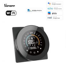 WiFi Dotykový eWelink Termostat pre priamotopy a podlahové elektrické vykurovanie 16A Čierny