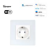 WiFi inteligentná zásuvka sklenená S16A + Bluetooth (eWeLink - Diaľkovo ovládaná)