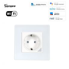 WiFi inteligentná zásuvka sklenená S16A + Bluetooth (eWeLink - Diaľkovo ovládaná)