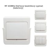 RF 433MHz Diaľkový bezdrôtový vypínač (bateriový)-odnímateľný z držiaka