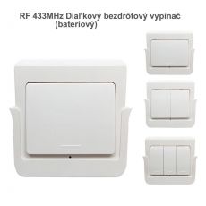 RF 433MHz Diaľkový bezdrôtový vypínač (bateriový)-odnímateľný z držiaka