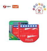 Inteligentný mini reléový modul Nous B2Z Tuya Zigbee s meračom spotreby a spínacím vstupom, 1-kanálový