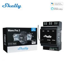 Shelly Pro 3 na DIN lištu s 3-kanálovým rozhraním a Z-Wave EU Long Range