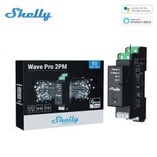 Shelly Wave Pro 2PM na DIN lištu s 2-kanálový meračom výkonu a protokolom Z-Wave