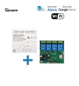 4 kanálový inteligentný WiFi switch 85V-250V AC + eWeLink-Remote