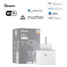 SONOFF S61s Gen2 – Inteligentná zásuvka s monitorovaním spotreby energie, Wi-Fi, Matter, biela