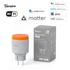 Sonoff S61s Vonkajšia zásuvka – Inteligentná vonkajšia zásuvka s monitorovaním energie, Wi-Fi, Matter (S61STPF-PM-O)